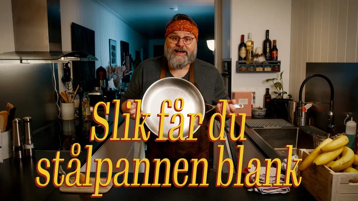 Slik får du stålpannen blank med bordsalt, sitron og olje