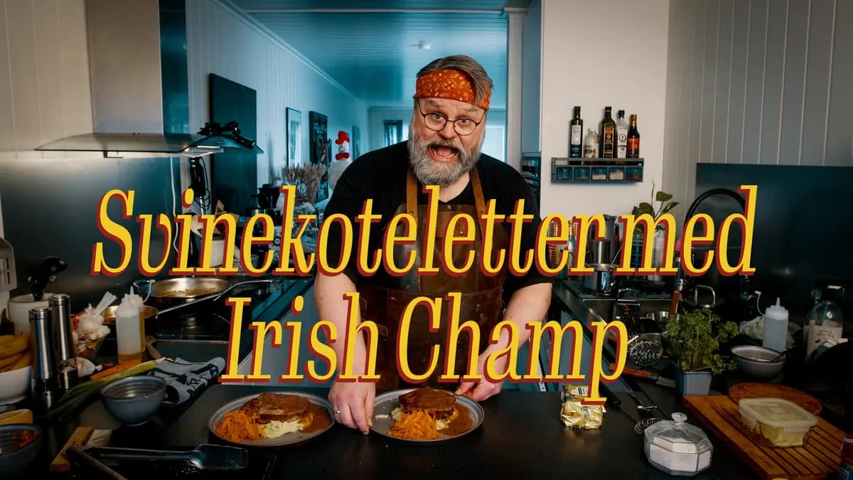 Svinekoteletter med Irish Champ og løksaus -Enkel comfort food -Saftig, klassisk og mettende